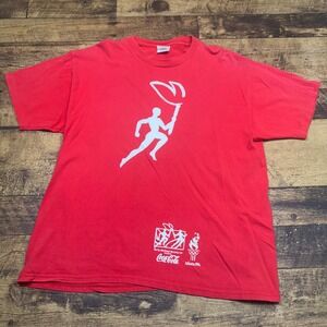 Hanes 1996 Atlanta Olympics Coca-Cola Torch Relay‎ T-Shirt XL